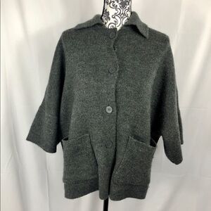 Tahari Wool Blend Short Sleeve Dolman Sweater